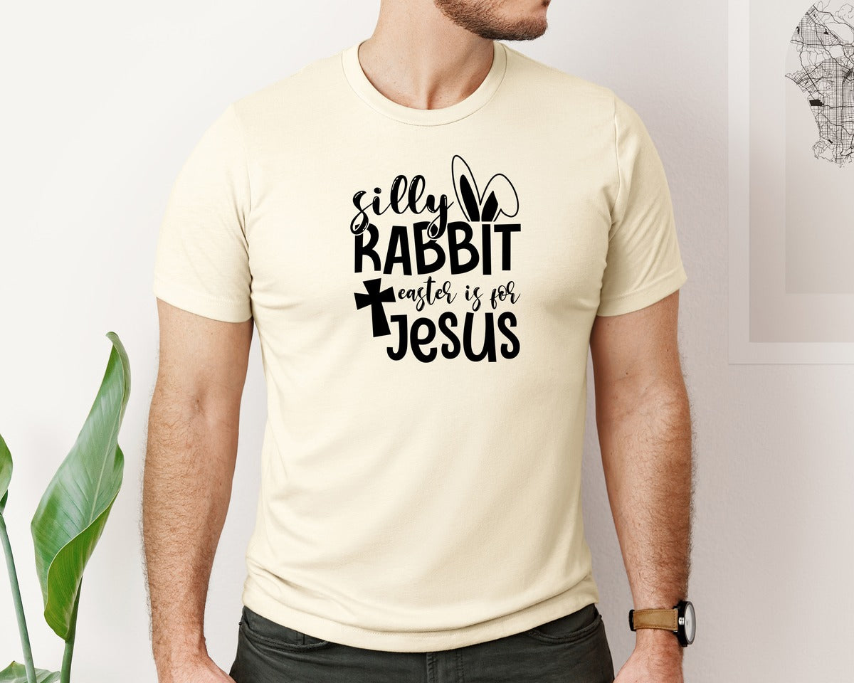 brand:Bella Canvas|color:Light Cream / Natural|Silly Rabbit Easter Is For Jesus Ea Graphic T-Shirt