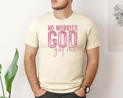 brand:Bella Canvas|color:Light Cream / Natural|Unafraidgod Got Me Christian Q Graphic T-Shirt