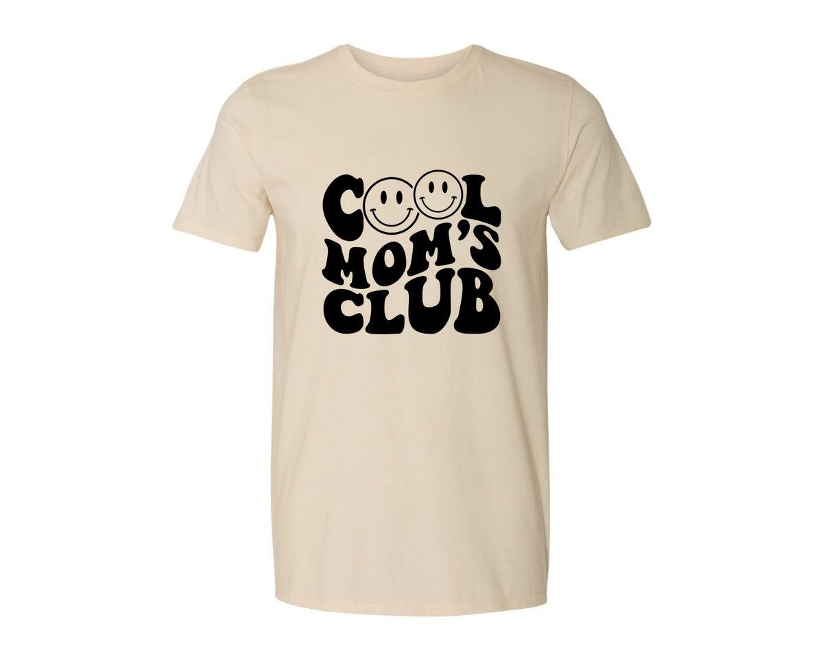 brand:Generic|color:Light Cream / Natural|Cool Moms Club Wavy 2 Graphic T-Shirt