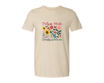 brand:Generic|color:Light Cream / Natural|Praying Mama Raising Warriors Boho Graphic T-Shirt