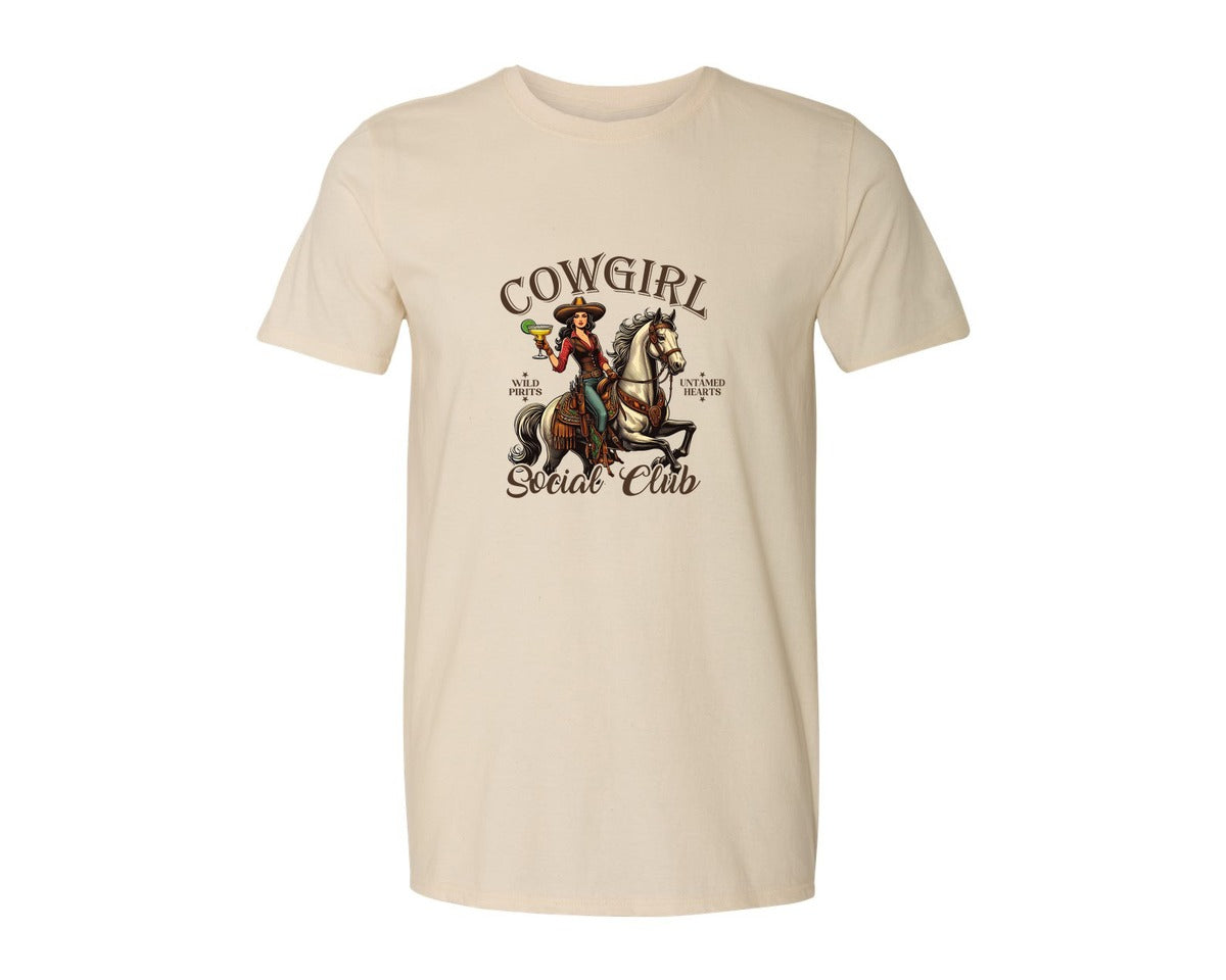 brand:Generic|color:Light Cream / Natural|Cowgirl Social Club Cowgirl Graphic T-Shirt