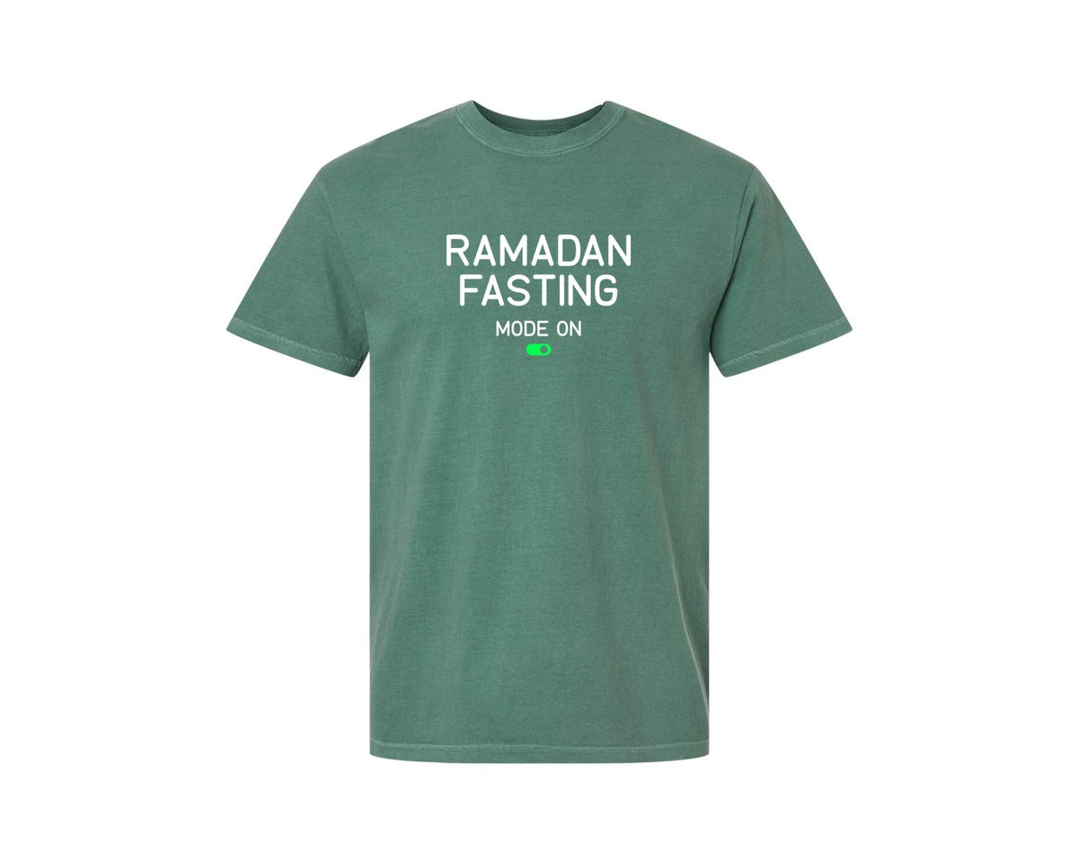 brand:Comfort Colors|color:Light Green|Ramadan Fasting Mode On Ramadan Typogra Graphic T-Shirt