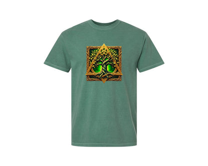 brand:Comfort Colors|color:Light Green|Celtic Tree Of Life Mystical Tree Graphic T-Shirt