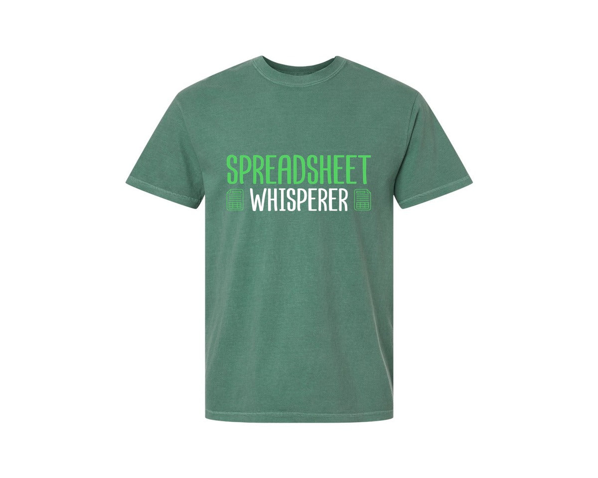 brand:Comfort Colors|color:Light Green|Spreadsheet Whisperer Excel Data Analyst Graphic T-Shirt
