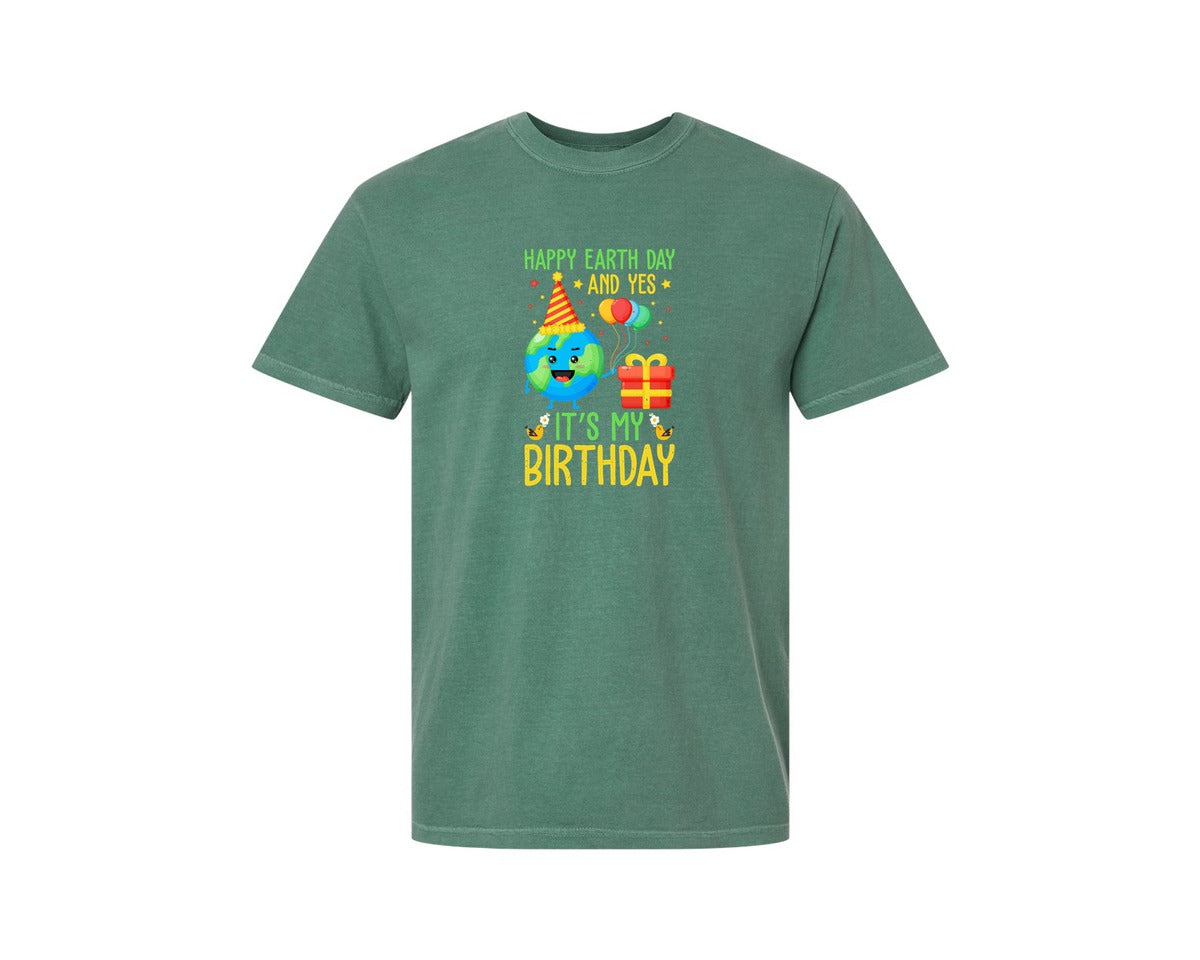 brand:Comfort Colors|color:Light Green|Happy Earth Day Birth Day T Shirt Graphic T-Shirt