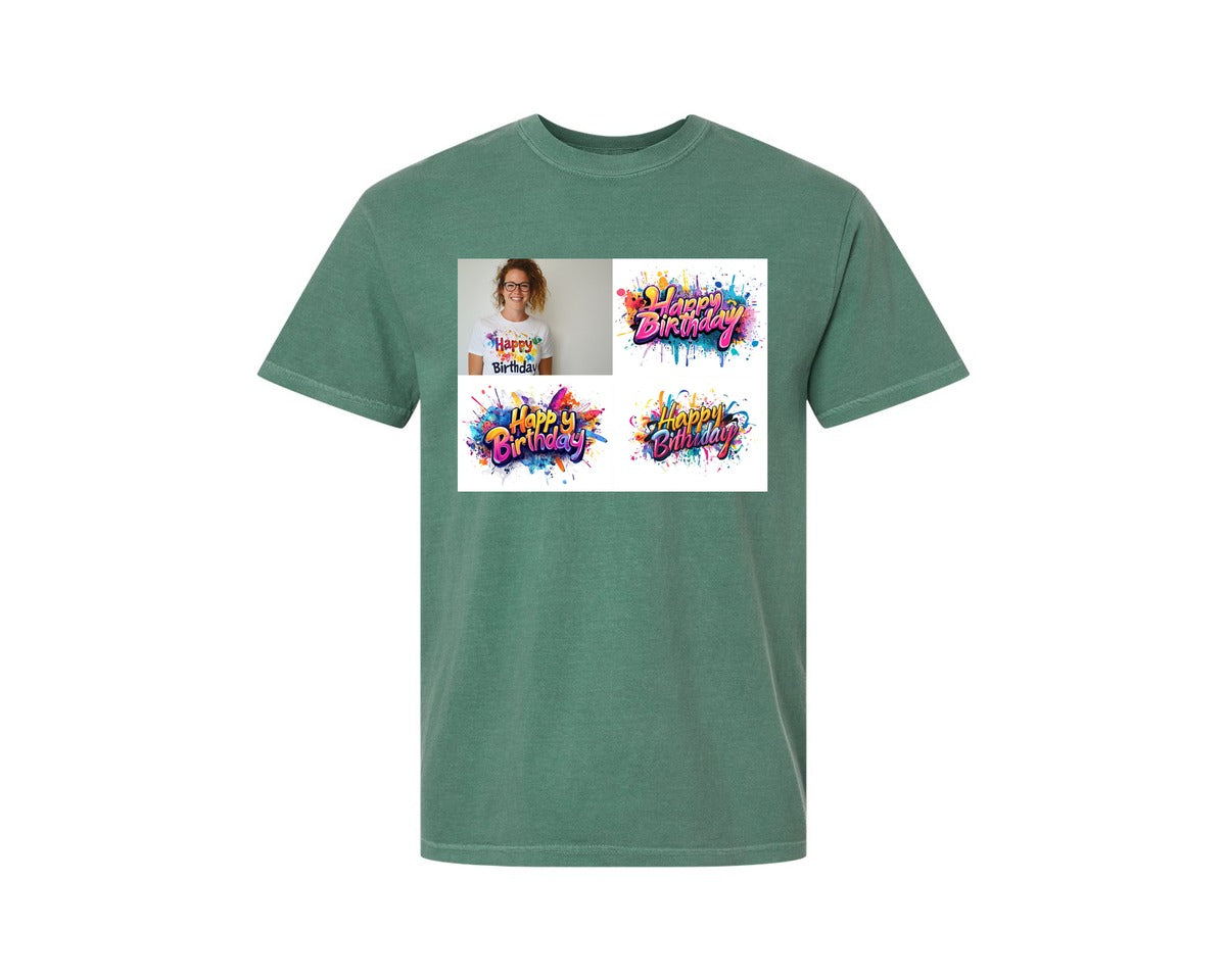 brand:Comfort Colors|color:Light Green|Happy Birthday T Shirt Design 69 Graphic T-Shirt