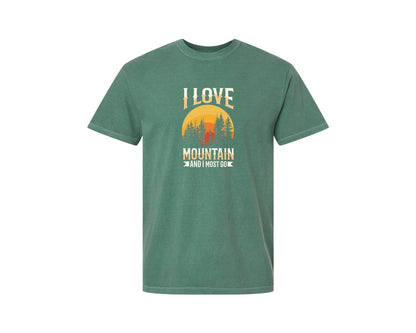 brand:Comfort Colors|color:Light Green|Wild Life Experience Mountain Hiking Tee 3 Graphic T-Shirt