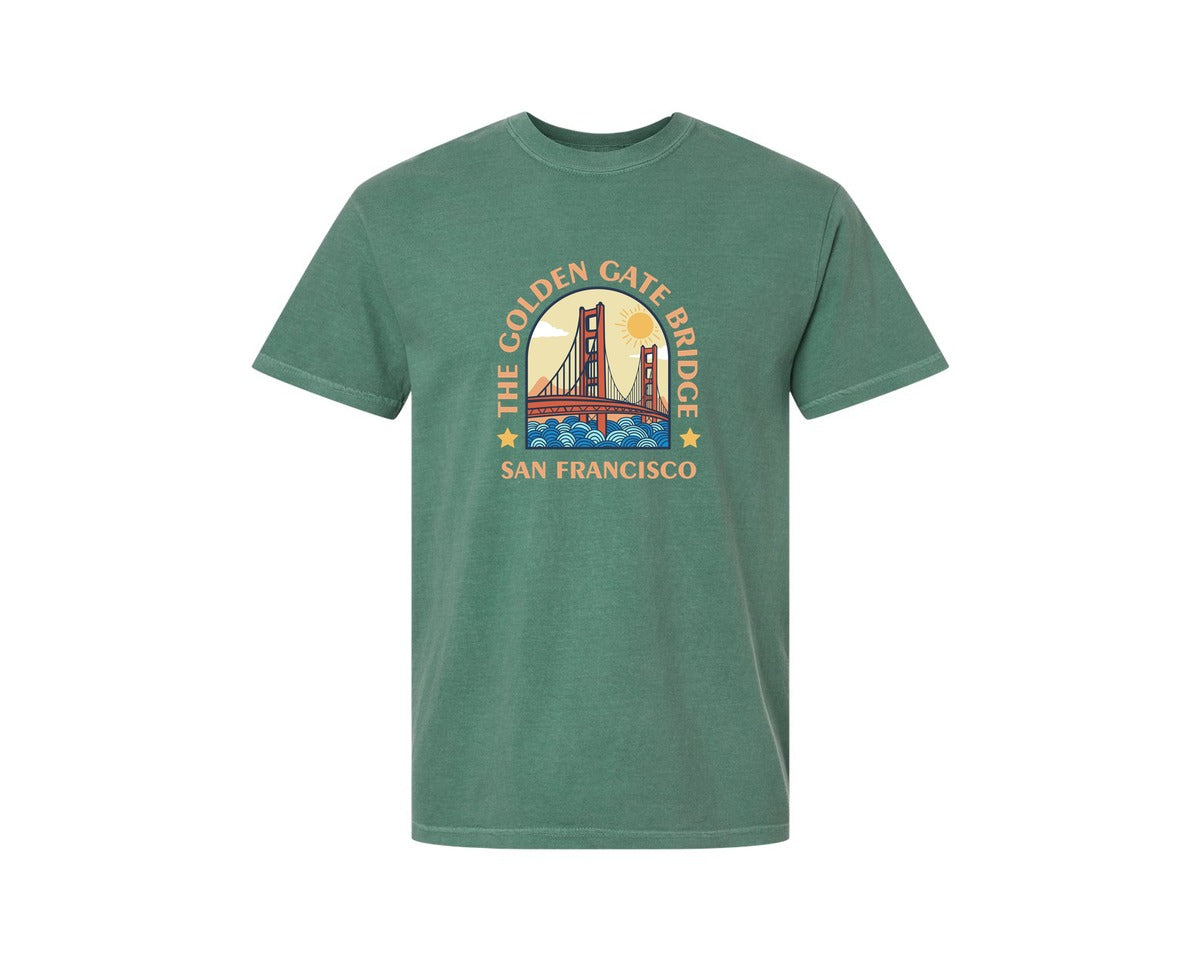 brand:Comfort Colors|color:Light Green|The Golden Gate Bridge Graphic T-Shirt