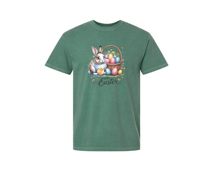 brand:Comfort Colors|color:Light Green|Happy Easter Bunny Eggs 5 Graphic T-Shirt