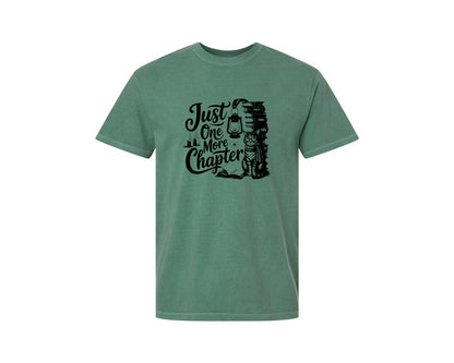 brand:Comfort Colors|color:Light Green|Just One More Chapter T Shirt Design Graphic T-Shirt