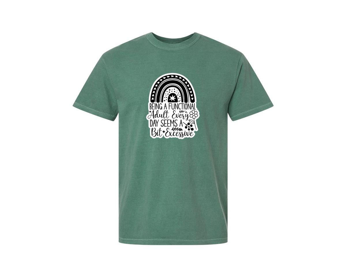 brand:Comfort Colors|color:Light Green|Funny Quotes Sarcastic Sticker Graphic T-Shirt