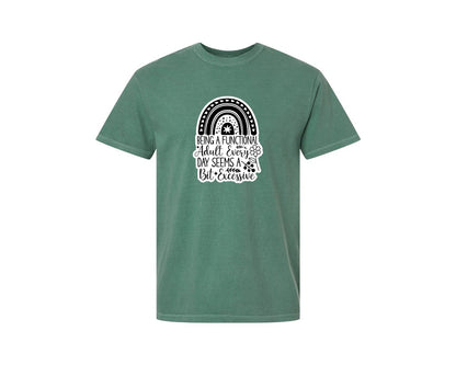 brand:Comfort Colors|color:Light Green|Funny Quotes Sarcastic Sticker Graphic T-Shirt