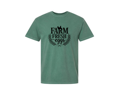 brand:Comfort Colors|color:Light Green|Farm Fresh Eggs T Shirt Design Silhouet Graphic T-Shirt