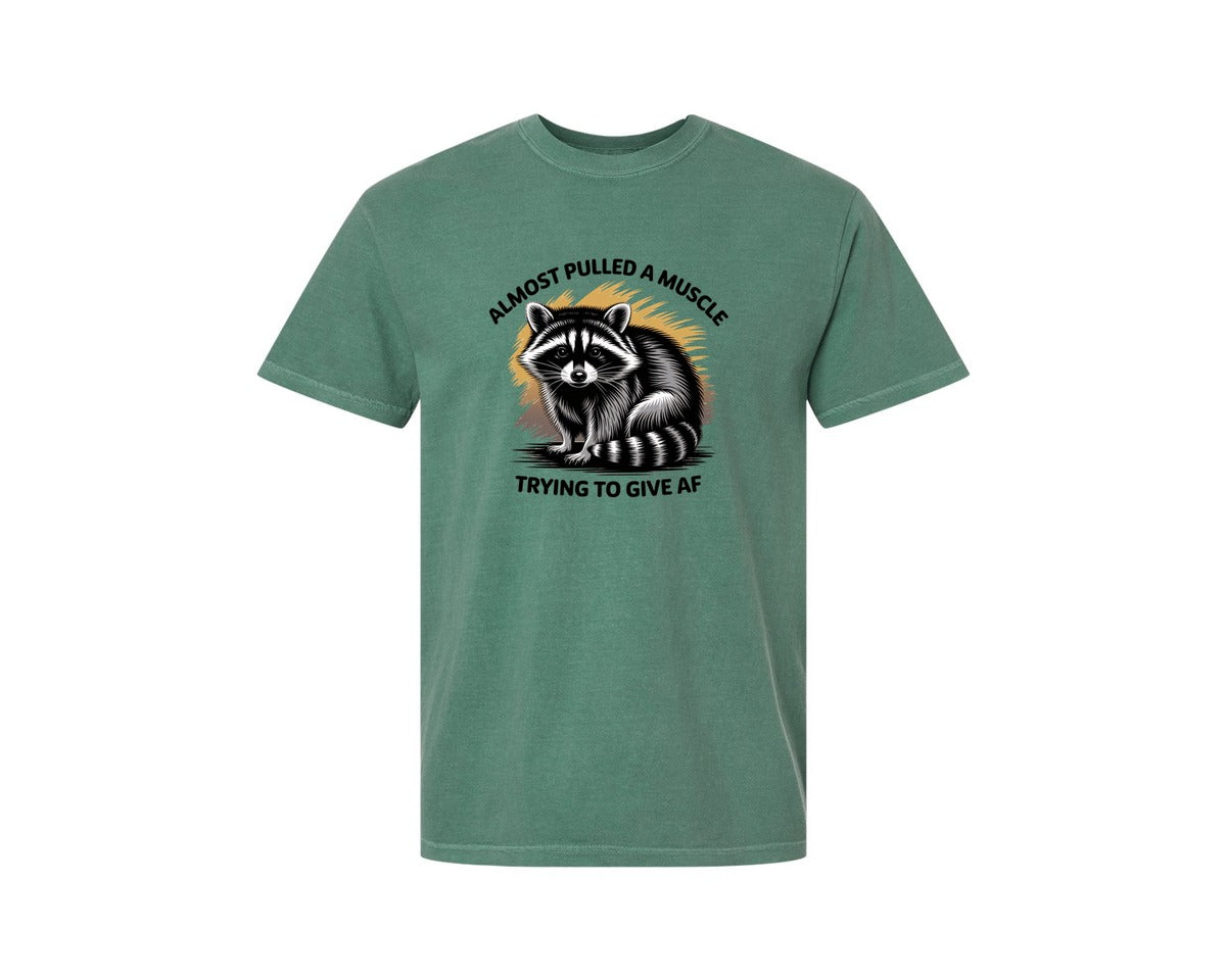 brand:Comfort Colors|color:Light Green|Funny Raccoon Sarcastic Quote Graphic T-Shirt