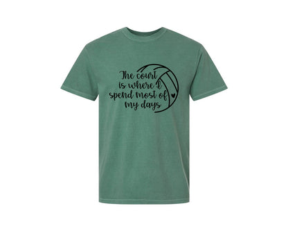 brand:Comfort Colors|color:Light Green|Volleyball Mom 24 Graphic T-Shirt