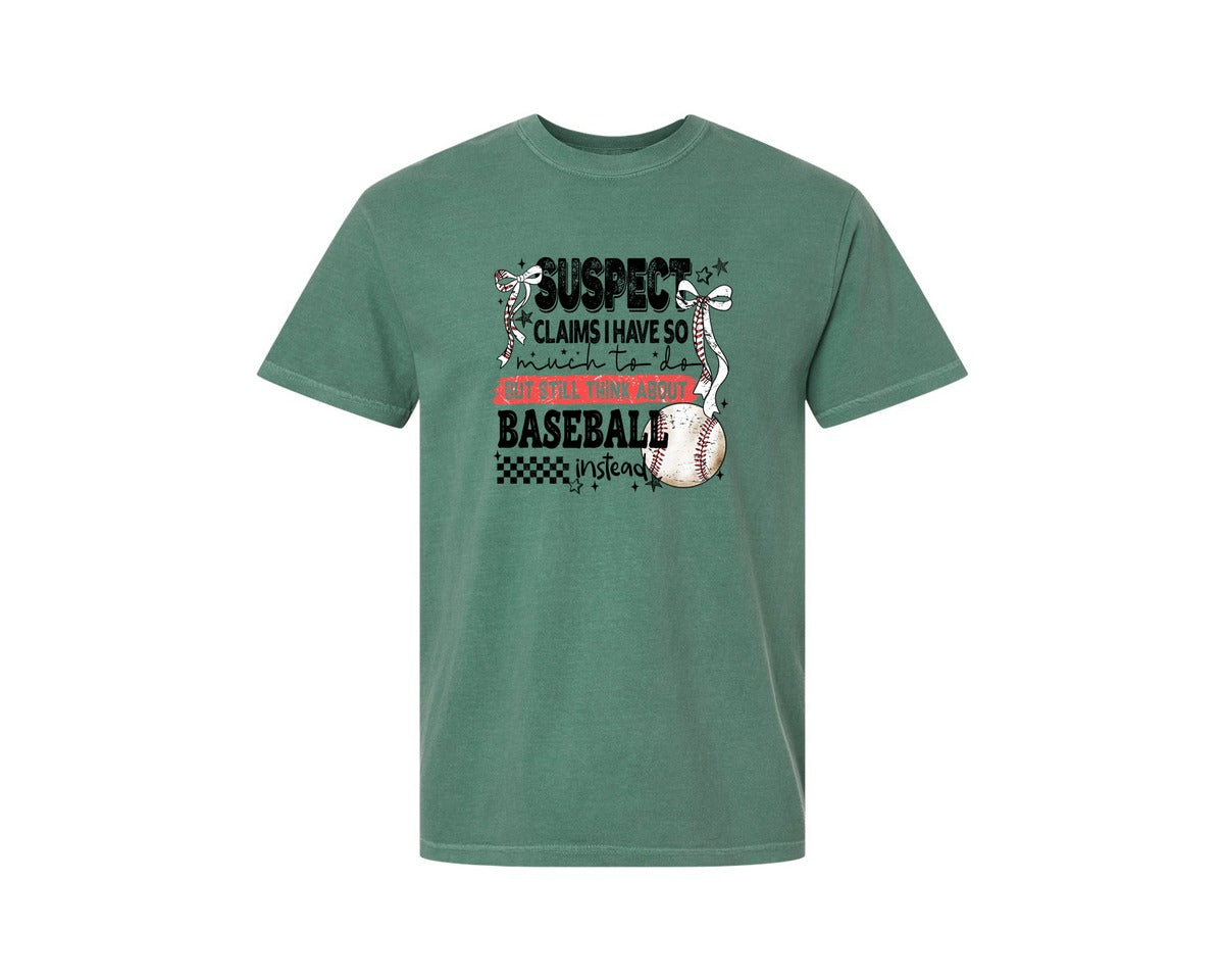 brand:Comfort Colors|color:Light Green|Baseball Bow Mom Quote Retro Distressed Graphic T-Shirt