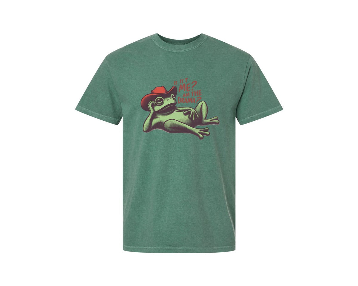 brand:Comfort Colors|color:Light Green|Drama Frog Funny Cowboy Aesthetic Graphic T-Shirt