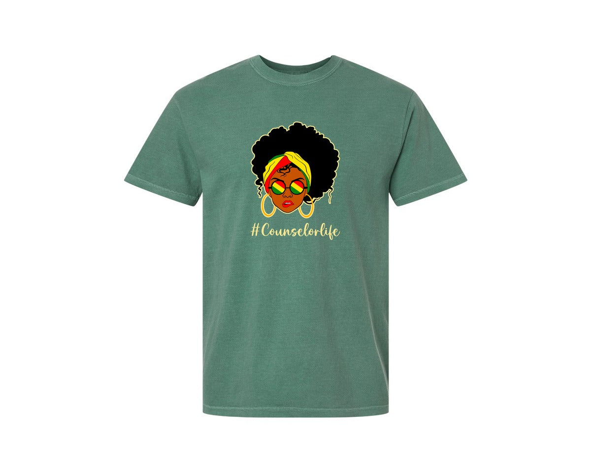 brand:Comfort Colors|color:Light Green|Counselor Life Career T Shirt Graphic T-Shirt