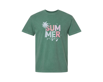 brand:Comfort Colors|color:Light Green|Summer Vibes Vacation 2 Graphic T-Shirt