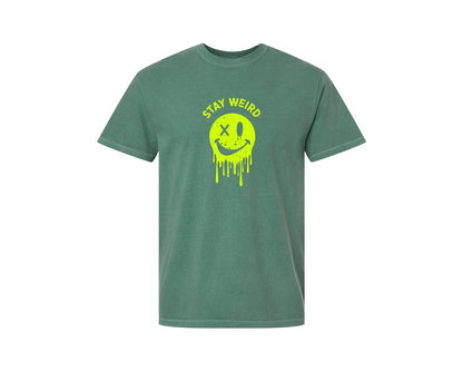 brand:Comfort Colors|color:Light Green|Stay Weird Be Yourself Rebellious Spirit Graphic T-Shirt