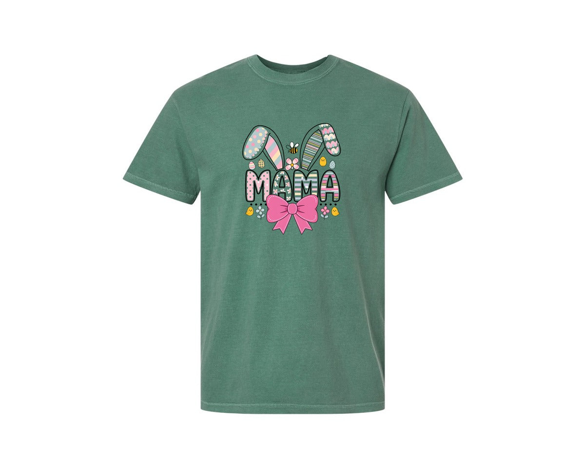 brand:Comfort Colors|color:Light Green|Easter Mama T Shirt Design Graphic T-Shirt