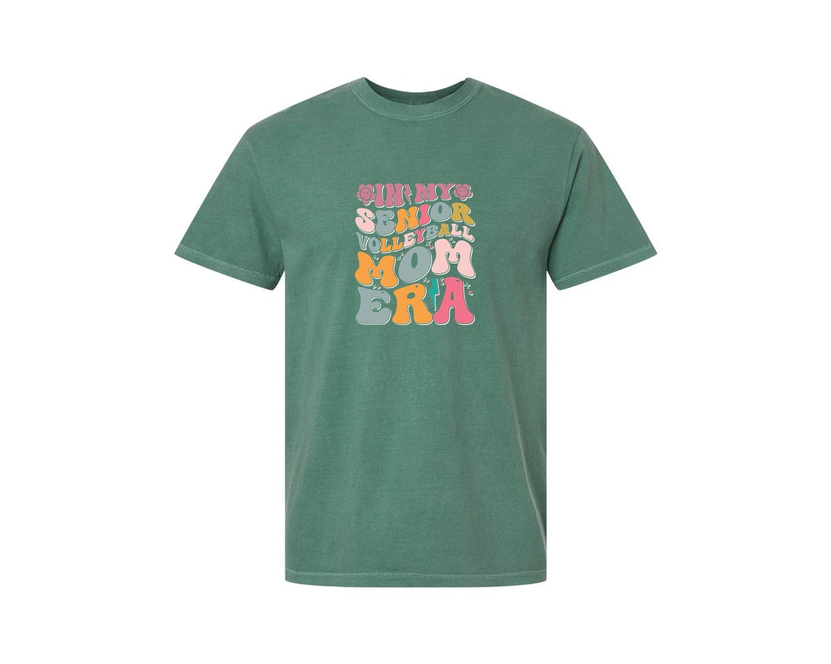 brand:Comfort Colors|color:Light Green|In My Senior Volleyball Mom Era Graphic T-Shirt
