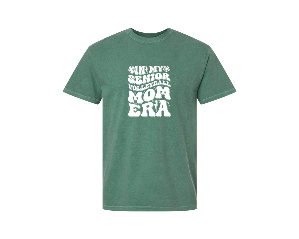 brand:Comfort Colors|color:Light Green|In My Senior Volleyball Mom Era 2 Graphic T-Shirt