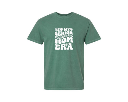 brand:Comfort Colors|color:Light Green|In My Senior Volleyball Mom Era 2 Graphic T-Shirt