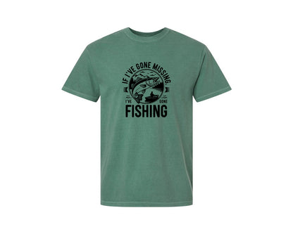 brand:Comfort Colors|color:Light Green|If Ive Gone Missing Ive Gone Fishing T Graphic T-Shirt