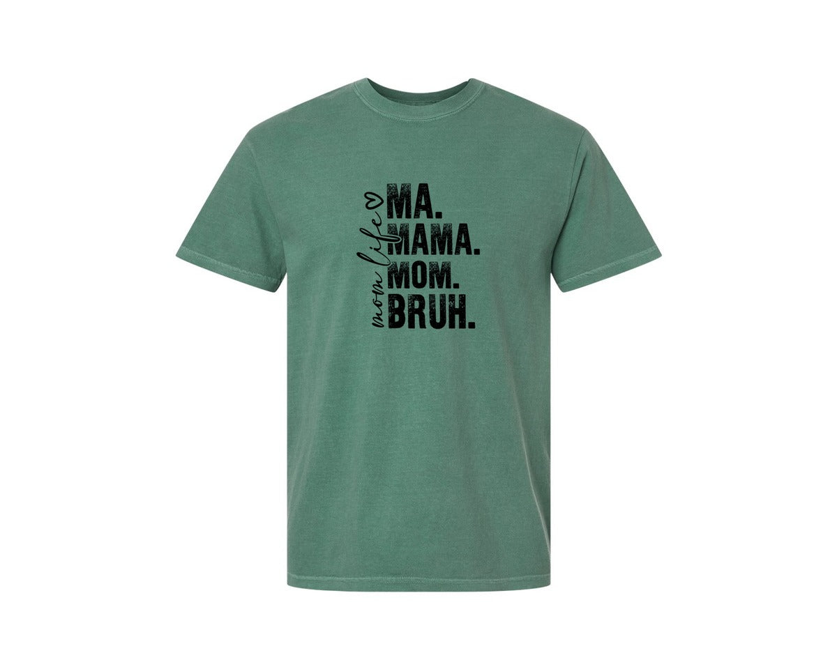 brand:Comfort Colors|color:Light Green|Funny Mom Ma Mama Mom Bruh 2 Graphic T-Shirt