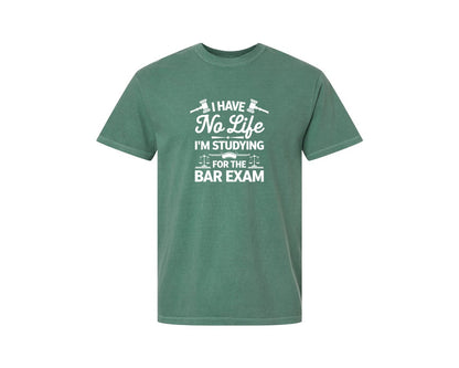 brand:Comfort Colors|color:Light Green|I Have No Life Bar Exam Law School Graphic T-Shirt