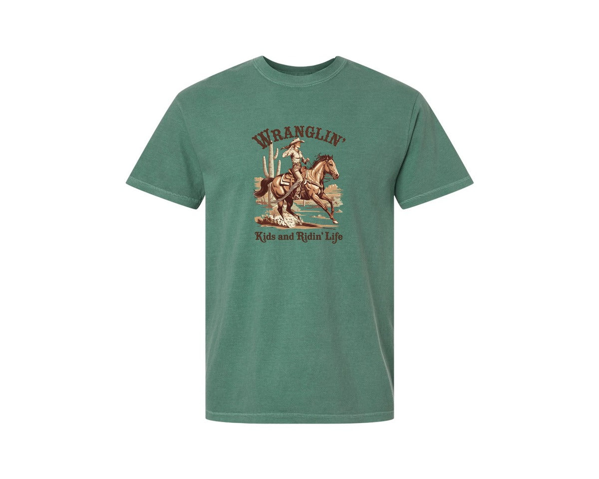brand:Comfort Colors|color:Light Green|Western Mothers Day Mom 2 Graphic T-Shirt
