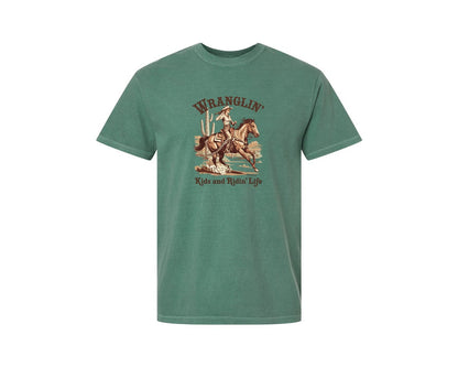 brand:Comfort Colors|color:Light Green|Western Mothers Day Mom 2 Graphic T-Shirt