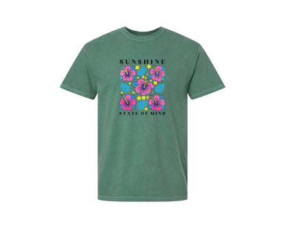 brand:Comfort Colors|color:Light Green|Sunshine State Of Mind Summer Graphic T-Shirt
