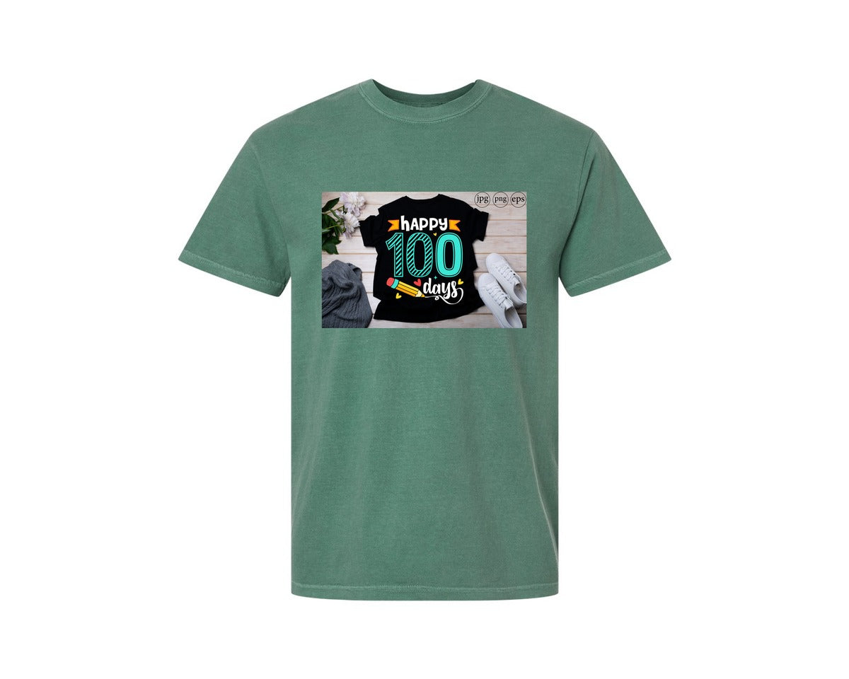 brand:Comfort Colors|color:Light Green|100 Days Of School Shirt 10 Graphic T-Shirt