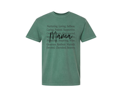 brand:Comfort Colors|color:Light Green|Mama Words Mothers Day Graphic T-Shirt