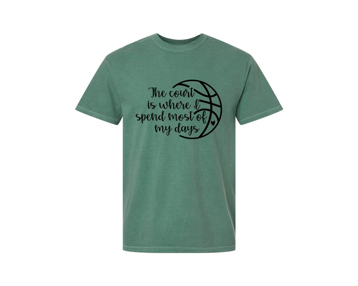 brand:Comfort Colors|color:Light Green|Basketball Mom 80 Graphic T-Shirt