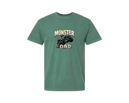 brand:Comfort Colors|color:Light Green|Fathers Day Monster Truck T Shirtdesign Graphic T-Shirt