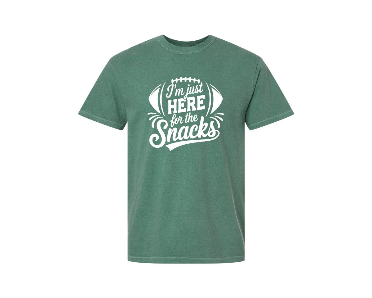 brand:Comfort Colors|color:Light Green|Im Just Here For The Snacks Graphic T-Shirt