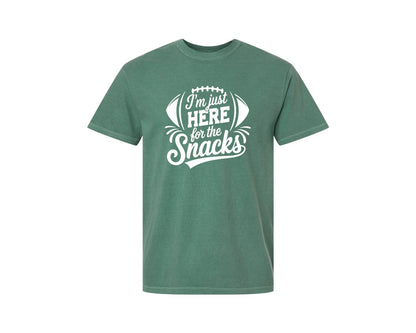 brand:Comfort Colors|color:Light Green|Im Just Here For The Snacks Graphic T-Shirt