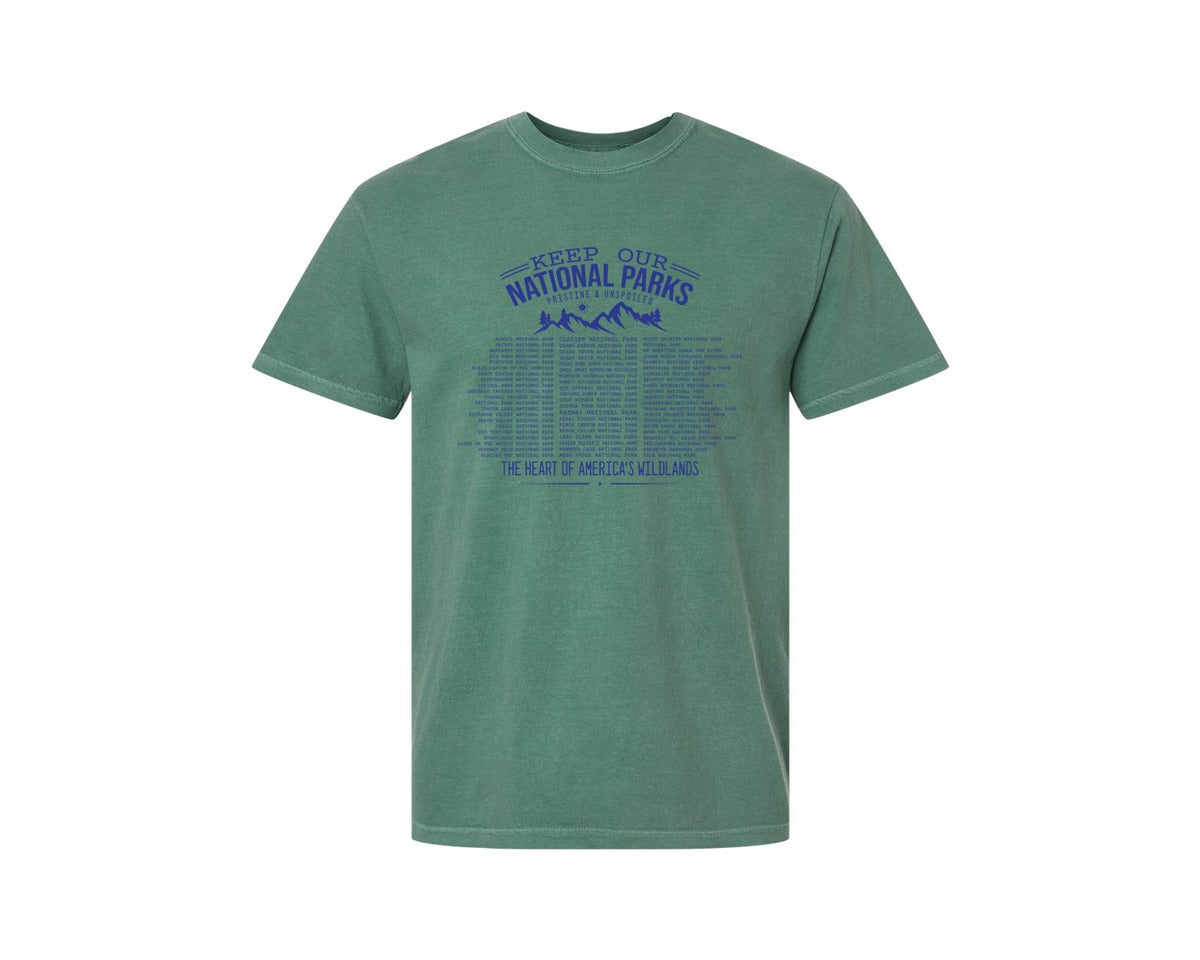 brand:Comfort Colors|color:Light Green|Keep Our National Parks Pristine And Graphic T-Shirt