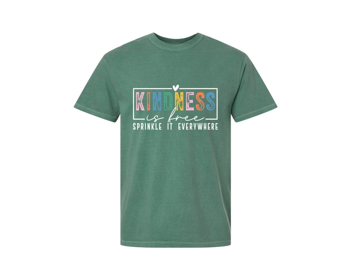 brand:Comfort Colors|color:Light Green|Kindness Is Free Sprinkle It Everywhere 81 Graphic T-Shirt