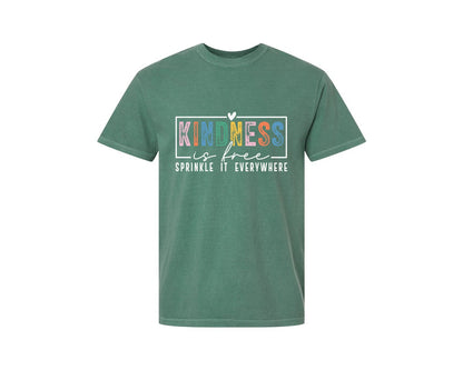 brand:Comfort Colors|color:Light Green|Kindness Is Free Sprinkle It Everywhere 81 Graphic T-Shirt