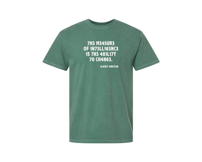 brand:Comfort Colors|color:Light Green|Einstein The Measure Of Intelligence Graphic T-Shirt