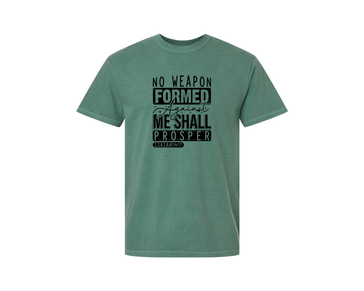 brand:Comfort Colors|color:Light Green|No Weapon Formed Against Me Shall Prospe Graphic T-Shirt