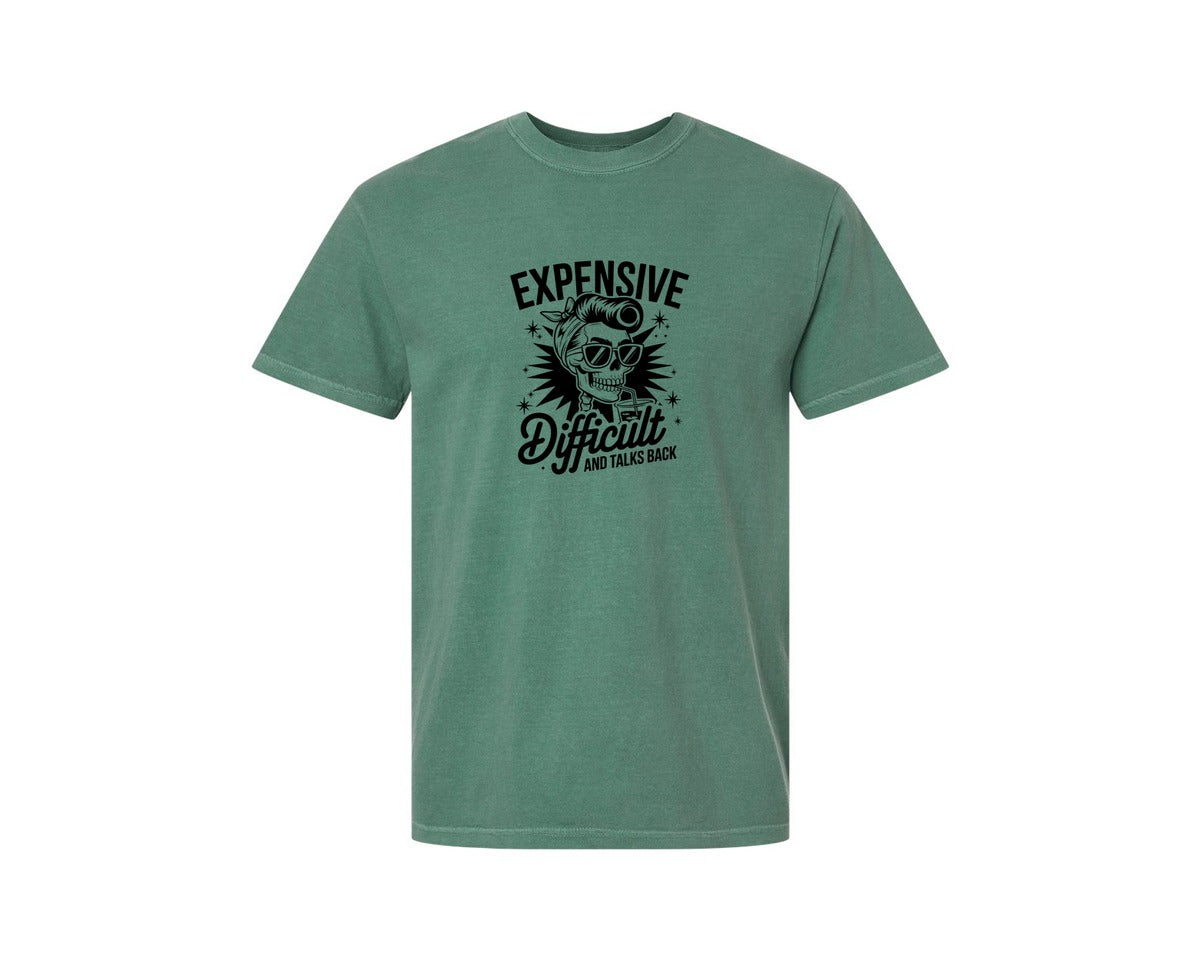brand:Comfort Colors|color:Light Green|Expensive Difficult And Talks Back Shirt 3 Graphic T-Shirt