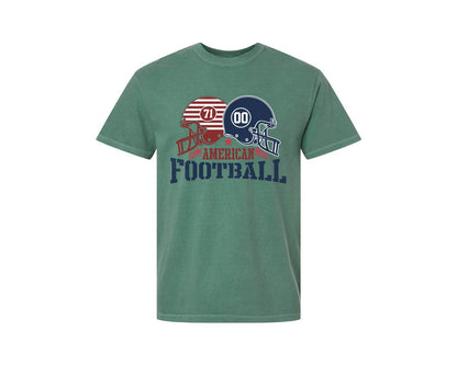 brand:Comfort Colors|color:Light Green|American Football With Us Flag T Shirt 5 Graphic T-Shirt