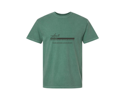 brand:Comfort Colors|color:Light Green|Aunt Funny Definition Graphic T-Shirt