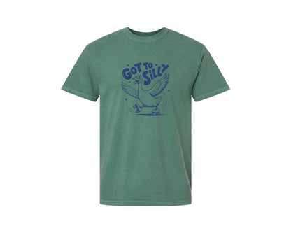 brand:Comfort Colors|color:Light Green|Funny Goose Got Too Silly Design Graphic T-Shirt