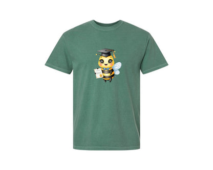 brand:Comfort Colors|color:Light Green|Back To School Bee 28 Graphic T-Shirt
